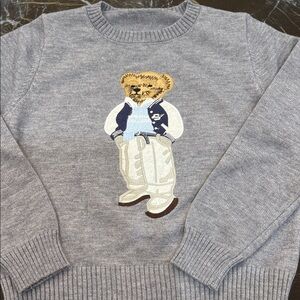 Gray Sweater with Bear Design NOT Ralph Lauren firm price